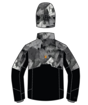 Spyder Leader Junior Jacket 2026 ski jacket -- Black colorway front view on model with hood and cuffs