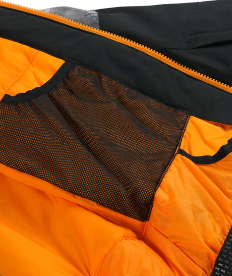 Spyder Leader Junior Jacket 2026 ski jacket -- Black colorway back view showing articulated powder skirt and fit