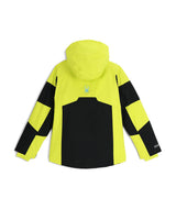 Spyder Leader Junior Jacket 2026 ski jacket -- Black Print colorway lifestyle view showing full jacket silhouette