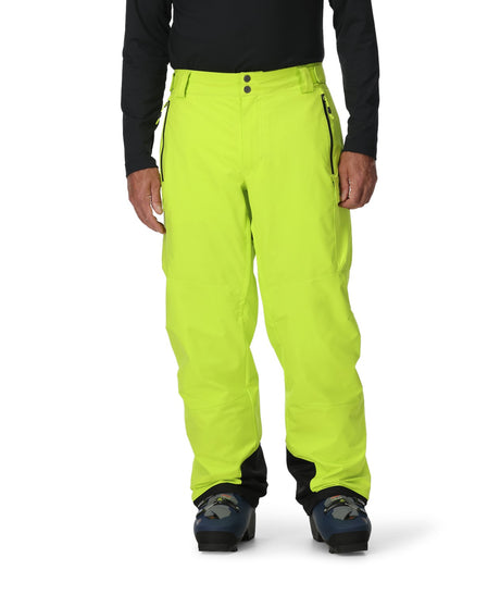 Spyder Lift Mens Pant 2026 ski pant -- Lime colorway boot gaiter and cuff detail