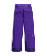 Spyder Olympia Juinor Pant ski pant -- Purple Flash colorway front view on model