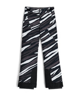 Spyder Olympia Juinor Pant ski pant -- Tiger Polar colorway boot gaiter and cuff detail
