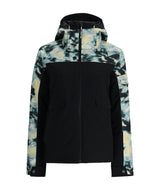 Spyder Optimist Womens Jacket ski jacket -- front view on model showing insulated shell and hood at Willis Ski and Board