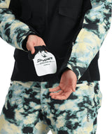 Spyder Optimist Womens Jacket ski jacket -- Black colorway outside profile showing zippered pockets and seams