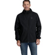 Spyder Pitch Shell Jacket Mens ski jacket -- front view on model showing insulated shell and hood at Willis Ski and Board