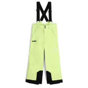 Spyder Propulsion Junior Pant ski pant -- Lime Ice colorway front view on model