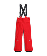 Spyder Propulsion Junior Pant ski pant -- Spyder Red colorway boot gaiter and cuff detail