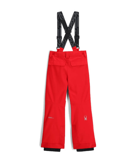 Spyder Propulsion Junior Pant ski pant -- Spyder Red colorway boot gaiter and cuff detail