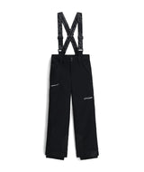 Spyder Propulsion Junior Pant 2026 ski pant -- Black 8 colorway waistband and suspender detail
