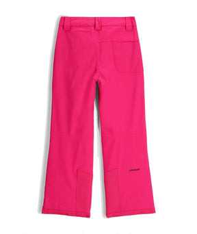 Spyder Revel Junior Pant ski pant -- Pink colorway front view on model