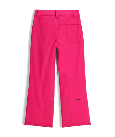 Spyder Revel Junior Pant ski pant -- Pink colorway front view on model