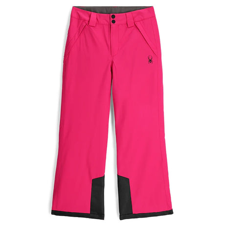 Spyder Revel Junior Pant ski pant -- Pink colorway front view on model