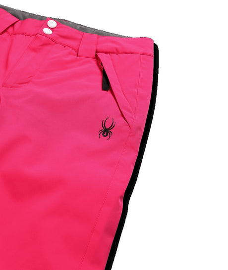 Spyder Revel Junior Pant ski pant -- Pink colorway back view showing seat and fit