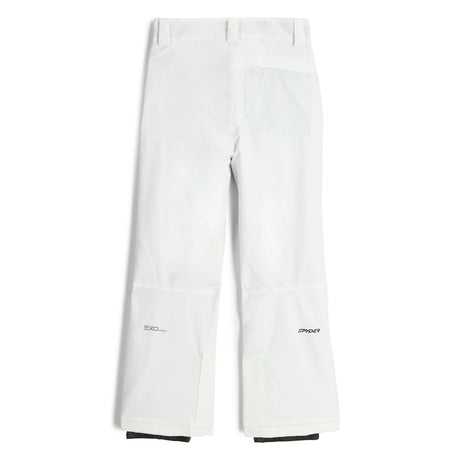 Spyder Revel Junior Pant ski pant -- White colorway front view on model
