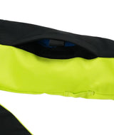 Spyder Slash Junior Jacket 2026 ski jacket -- Lime colorway back view showing articulated powder skirt and fit