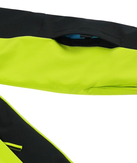Spyder Slash Toddler Jacket 2026 ski jacket -- Lime 4 colorway outside profile showing zippered pockets and seams