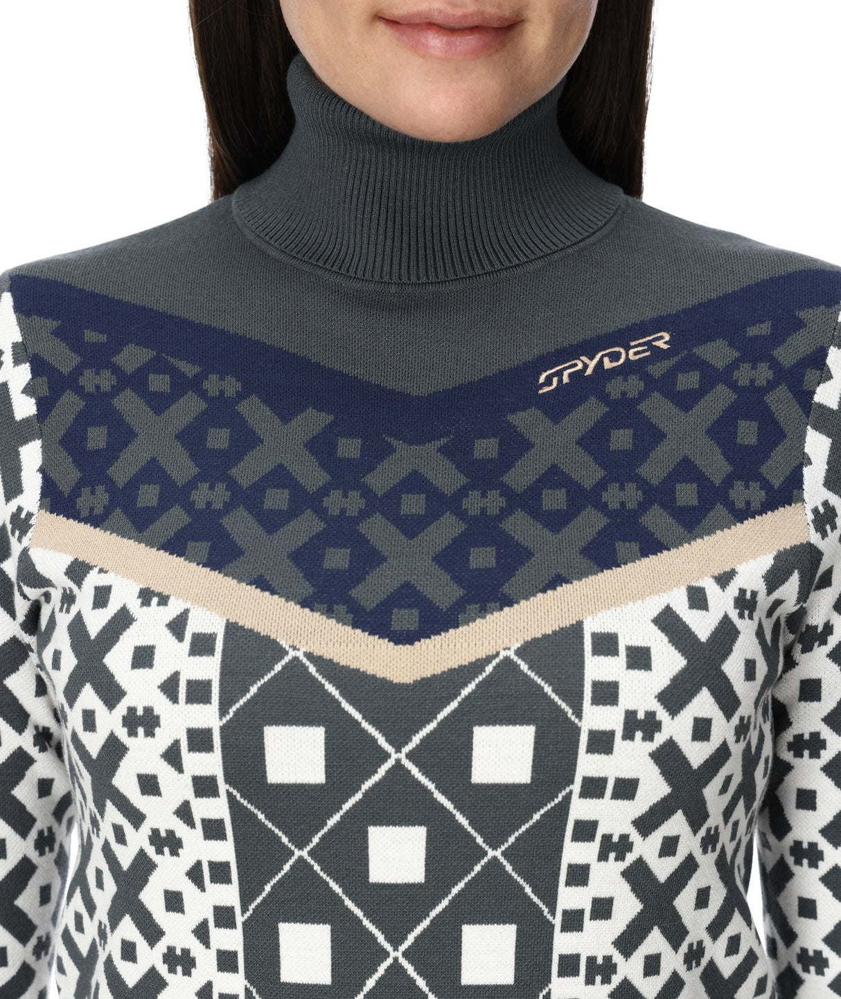 Spyder Stellar Womens Sweater 2026 product -- Slate Blue colorway detail view