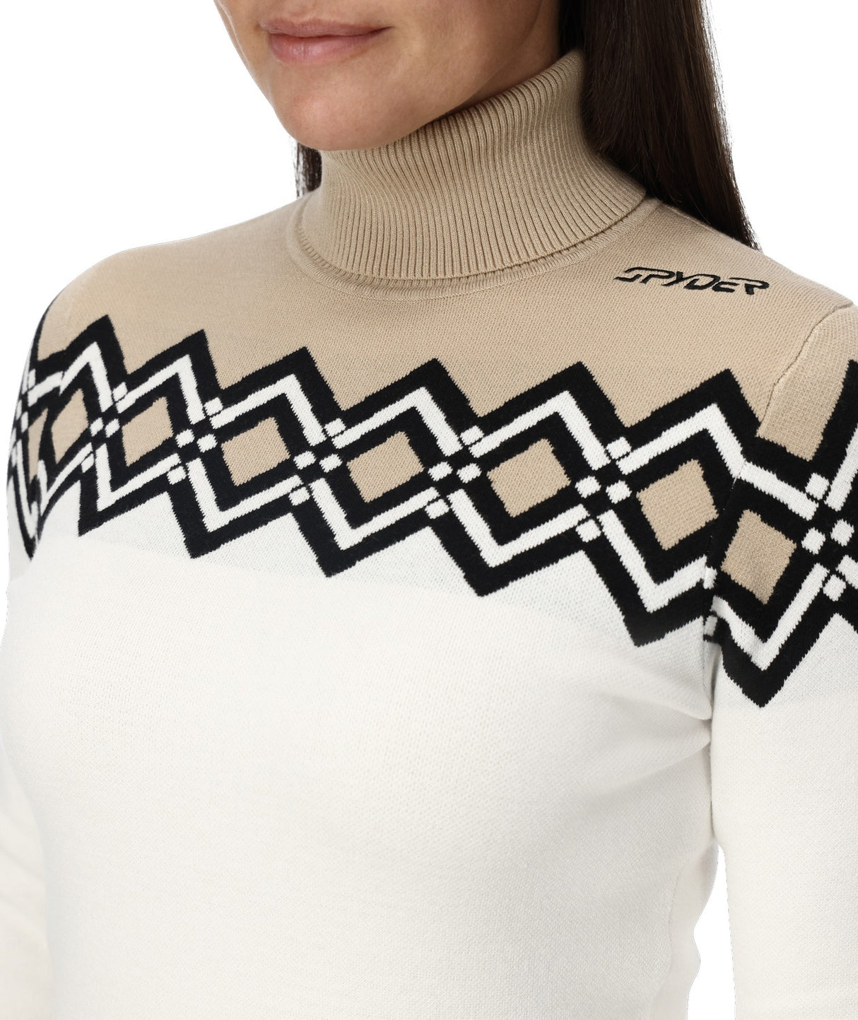 Spyder Stellar Womens Sweater 2026 product -- White colorway product view