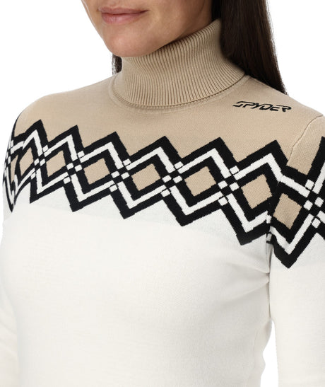 Spyder Stellar Womens Sweater 2026 product -- White colorway product view