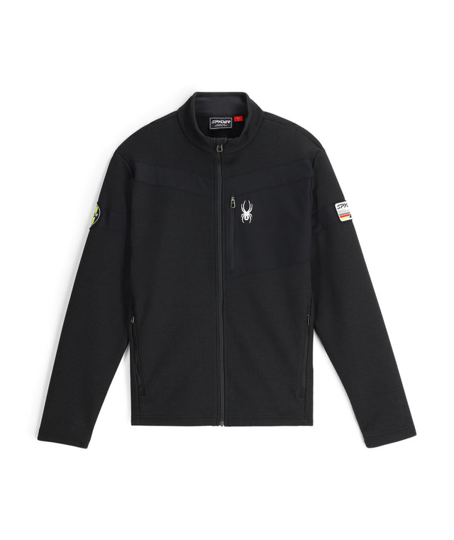 Spyder Wengen Bandit Mens Jacket 2026 ski jacket -- front view on model showing insulated shell and hood at Willis Ski and