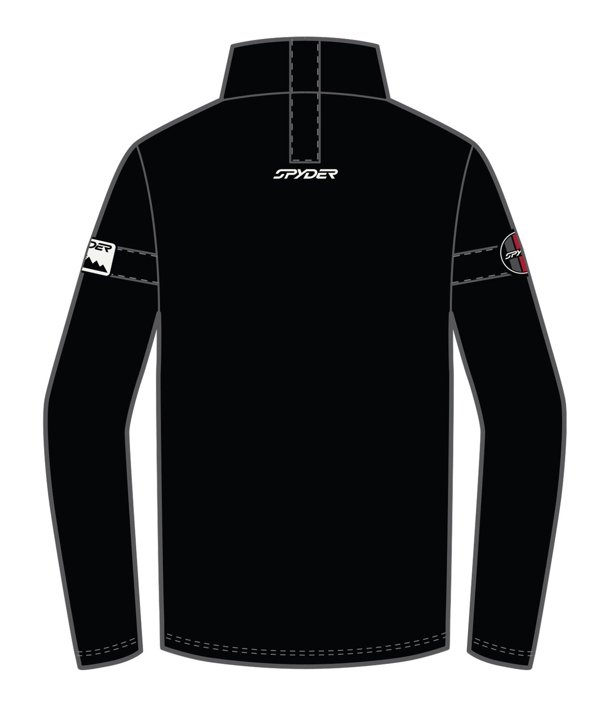 Spyder Wengen Bandit Mens Jacket 2026 ski jacket -- Black colorway front view on model with hood and cuffs