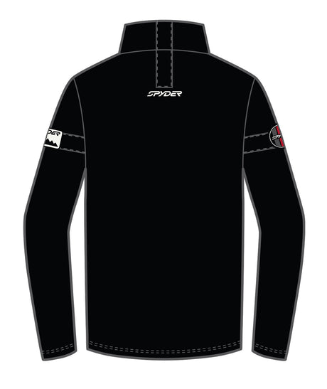 Spyder Wengen Bandit Mens Jacket 2026 ski jacket -- Black colorway front view on model with hood and cuffs