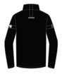 Spyder Wengen Bandit Mens Jacket 2026 ski jacket -- Black colorway front view on model with hood and cuffs