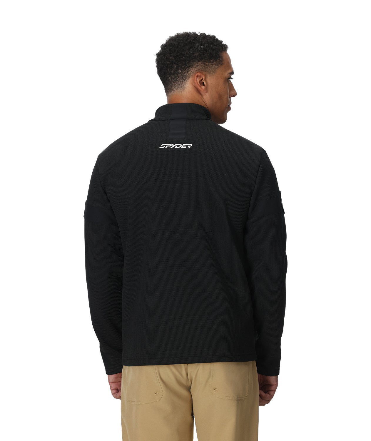 Spyder Wengen Bandit Mens Jacket 2026 ski jacket -- Black colorway outside profile showing zippered pockets and seams