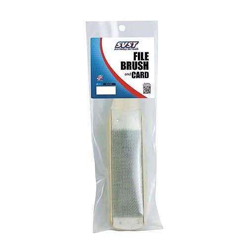 Sun Valley File Card Brush edge tool -- front view for ski and snowboard base and edge tuning