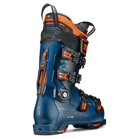 Tecnica Mach1 Lv 120 Ski Boots 2026 alpine ski boot -- Sport Blue colorway top buckle and cuff detail