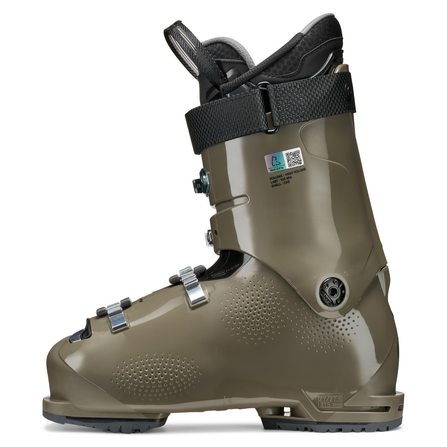 Tecnica Mach Sport Hv 80 Ski Boots 2026 alpine ski boot -- Transition Grey colorway outside profile view