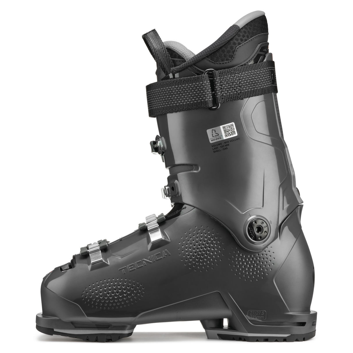 Tecnica Mach Sport Mv 90 Ski Boots 2026 alpine ski boot -- Race Grey colorway outside profile view