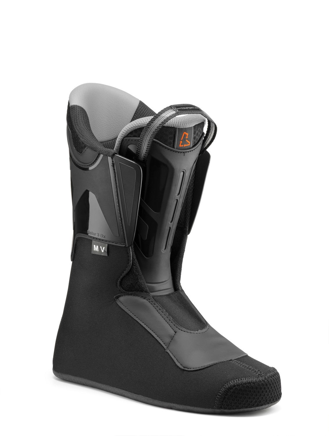 Tecnica Mach Sport Mv 90 Ski Boots 2026 alpine ski boot -- Race Grey colorway top buckle and cuff detail
