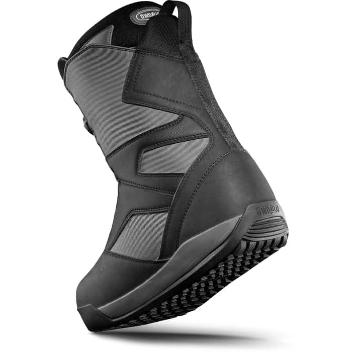 Thirtytwo Stw Double Boa Snowboard Boots 2026 snowboard boot -- Black Dark Gray colorway outside profile showing lacing