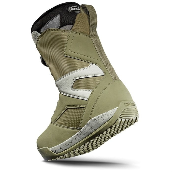 Thirtytwo Stw Double Boa W Snowboard Boots 2026 snowboard boot -- Olive 9 colorway outside profile showing lacing closure