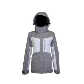 Turbine Wilder Womens Jacket ski jacket -- front view on model showing insulated shell and hood at Willis Ski and Board