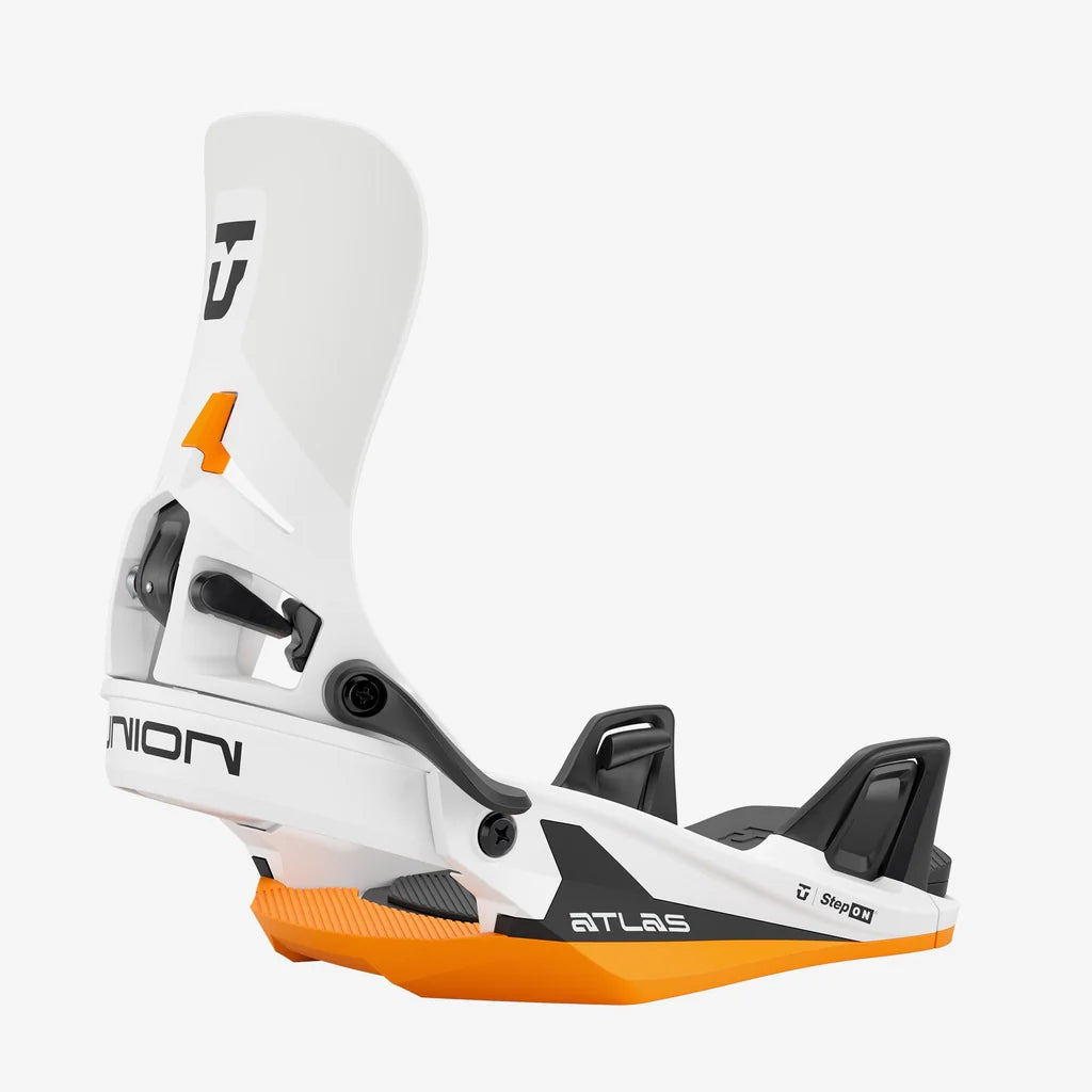 Union Atlas Step On Snowboard Bindings 2026 snowboard binding -- top view showing highback and strap detail at Willis Ski