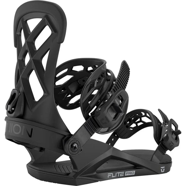 Union Flight Pro Snowboard Bindings 2026 snowboard binding -- top view showing highback and strap detail at Willis Ski and