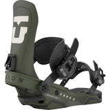 Union Force Snowboard Bindings 2026 snowboard binding -- Army Green Med colorway top view showing highback and straps