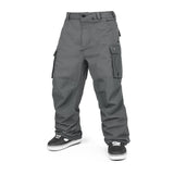 Volcom Nwrk Baggy Mens Pant ski pant -- Charcoal colorway back view showing seat and fit