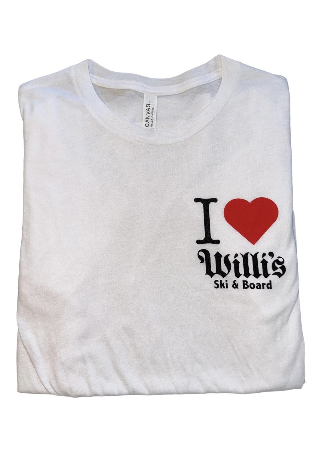 Willis Jr iheartWillis T-shirt accessories -- front view available at Willis Ski and Board Pittsburgh