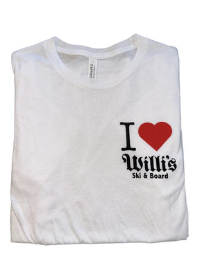 Willis Jr iheartWillis T-shirt accessories -- front view available at Willis Ski and Board Pittsburgh