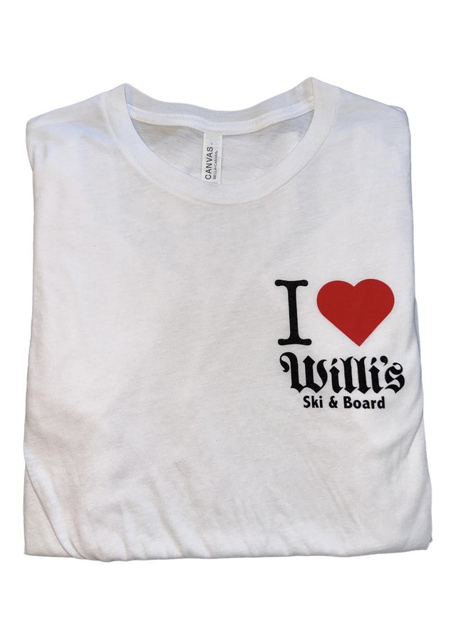 Willis Jr iheartWillis T-shirt accessories -- front view available at Willis Ski and Board Pittsburgh