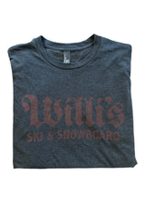 Willis Adult T-shirt accessories -- front view flat lay in charcoal medium size available at Willis Ski and Board Pittsburgh