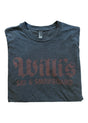 Willis Jr T-shirt accessories -- front view flat lay of Willis Ski and Board branded youth tee