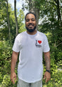 Willis I Love Willis T-shirt accessories -- front view flat lay in white colorway