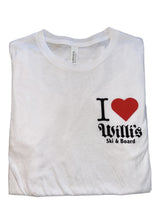 Willis I Love Willis T-shirt accessories -- front view flat lay in white colorway alternate