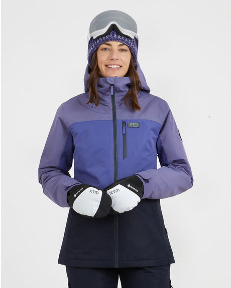 Xtm Nexe Womens Jacket 2026 ski jacket -- Light Dusk colorway lifestyle view showing full jacket silhouette