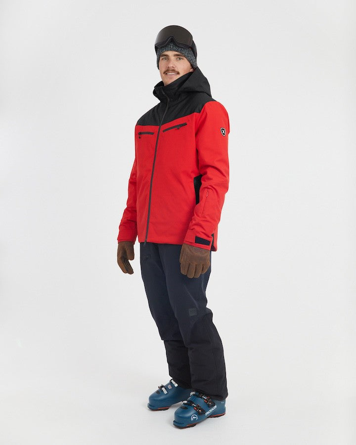 Xtm Quantum Mens Jacket 2026 ski jacket -- Crimson Red colorway lifestyle view showing full jacket silhouette