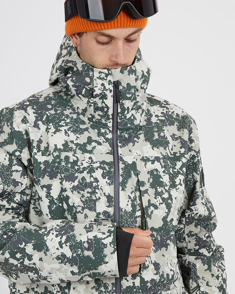 Xtm Ridge Line Mens Jacket 2026 ski jacket -- Stone Lichen colorway lifestyle view showing full jacket silhouette
